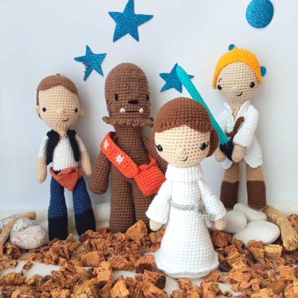 Chewbacca, Luke, Leia y Han Solo