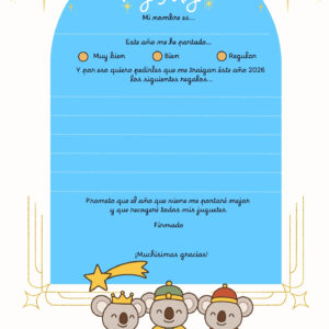 Carta a los reyes magos gratis descargable imprimible